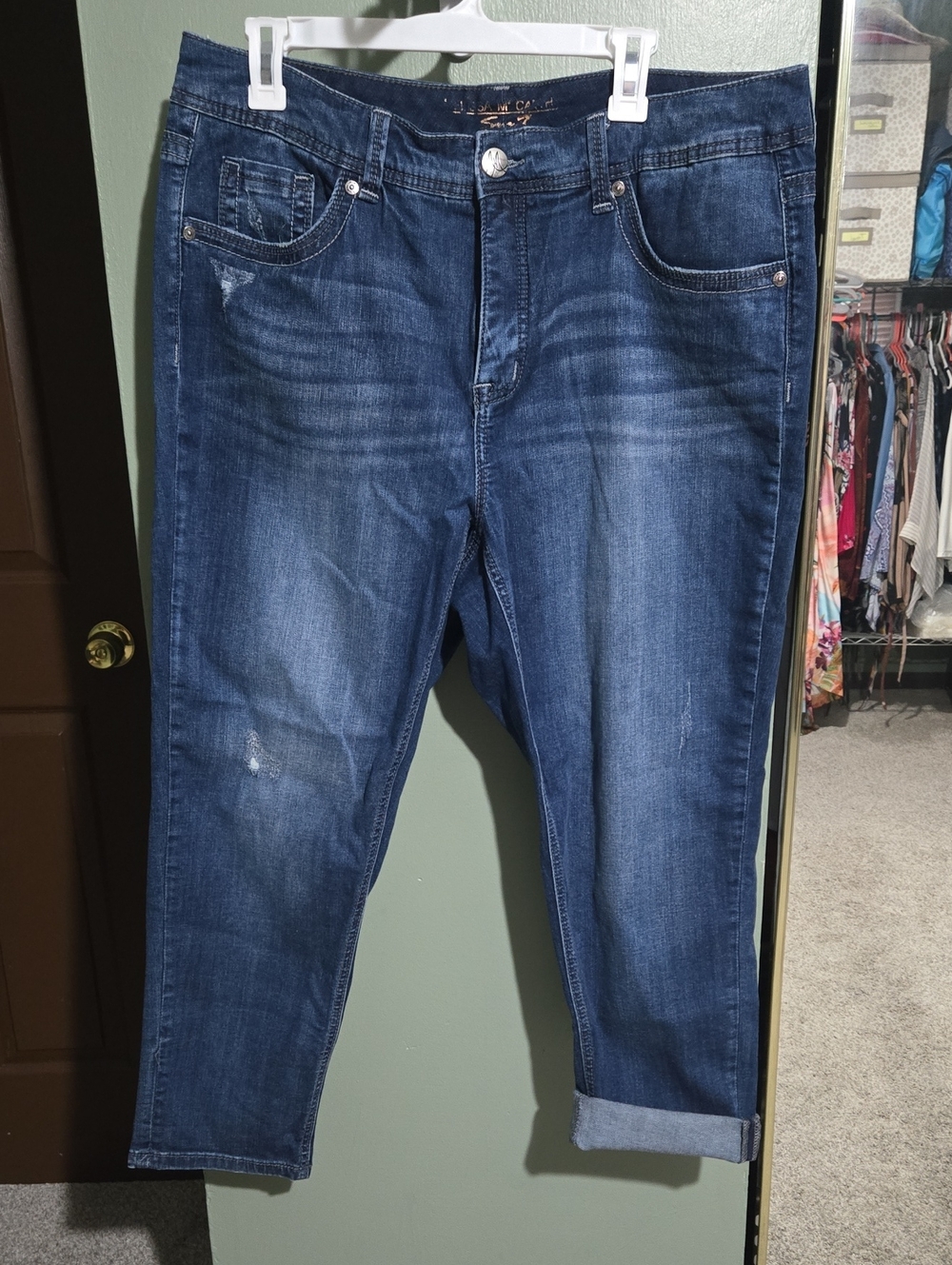 Melissa McCarthy Capris Dark Blue Relaxed Jeans